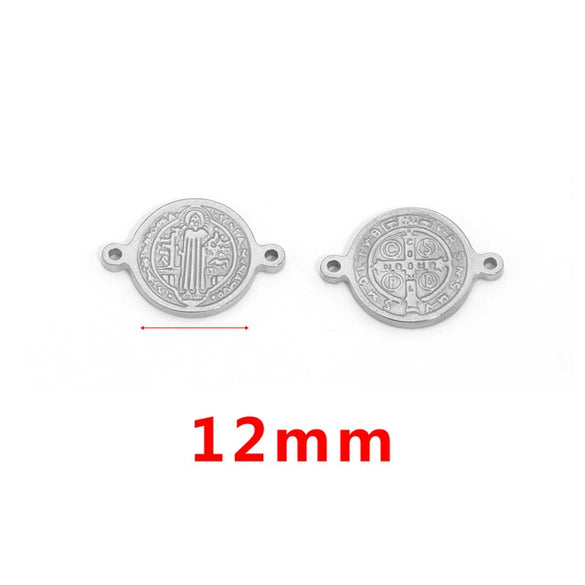 Stainless Steel Fish Pattern Round Pendant Handmade Jewelry Accessories For Diy Bracelet And Necklace