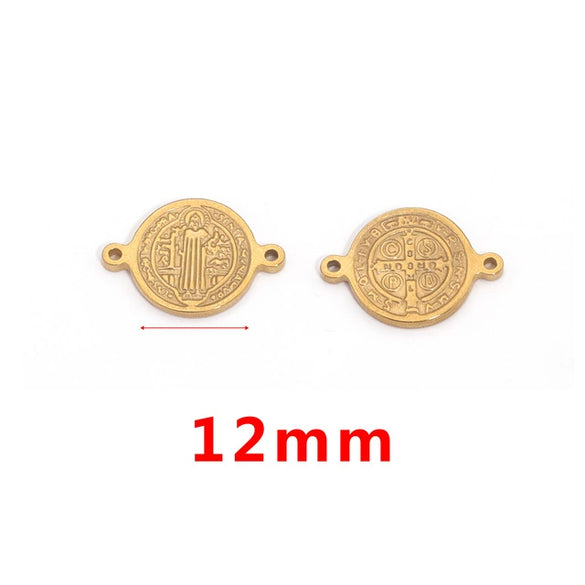 Stainless Steel Fish Pattern Round Pendant Handmade Jewelry Accessories For Diy Bracelet And Necklace