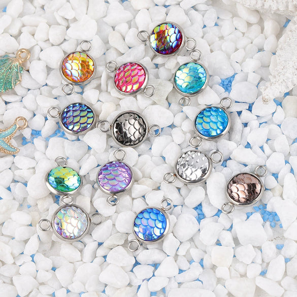 Stainless Steel Fish Scale Pendant Jewelry Accessories