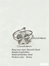 Stainless Steel Five Leaf Clover Jewelry Set For Women With Necklace Earrings Bracelet And Ring Simple Light Luxury Electroplated Design