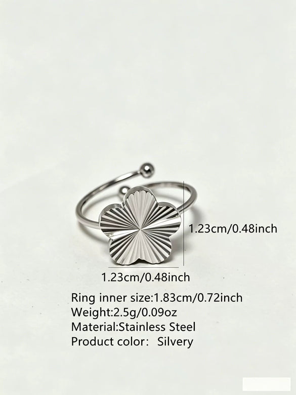 Stainless Steel Five Leaf Clover Jewelry Set For Women With Necklace Earrings Bracelet And Ring Simple Light Luxury Electroplated Design