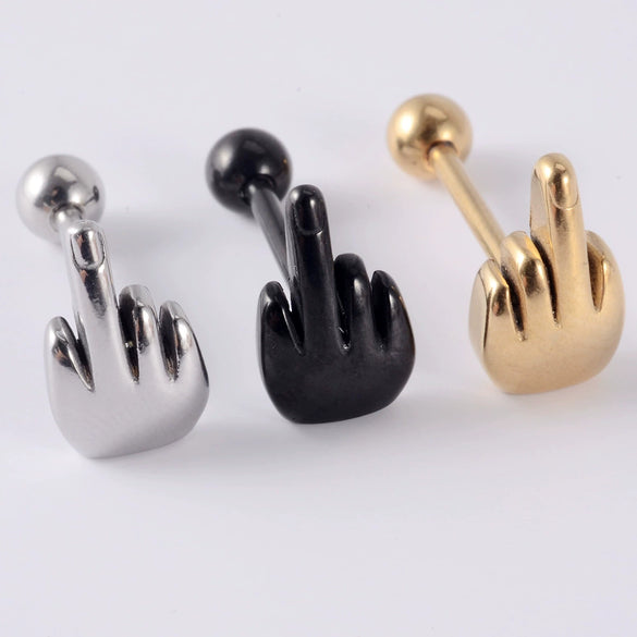 Stainless Steel Five Star Fashion Tongue Ring Hammershaped Electroplated Unisex Puncture Decoration