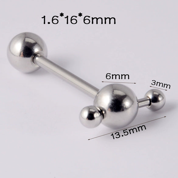 Stainless Steel Five Star Fashion Tongue Ring Hammershaped Electroplated Unisex Puncture Decoration