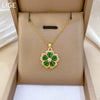 Stainless Steel Fiveleaf Flower Animal Zodiac Cartoon Style Full Diamond Women's Necklace