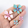 Stainless Steel Fivepetal Flower Drop Oil Jewelry Accessories Earrings Pendant Diy Handmade Material