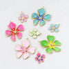 Stainless Steel Fivepetal Flower Drop Oil Jewelry Accessories Earrings Pendant Diy Handmade Material