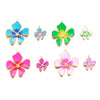 Stainless Steel Fivepetal Flower Drop Oil Jewelry Accessories Earrings Pendant Diy Handmade Material
