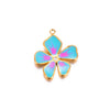 Stainless Steel Fivepetal Flower Drop Oil Jewelry Accessories Earrings Pendant Diy Handmade Material