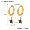 316L Stainless Steel Fivepointed Star Earrings Plated With Real Gold Niche Style