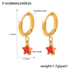 316L Stainless Steel Fivepointed Star Earrings Plated With Real Gold Niche Style