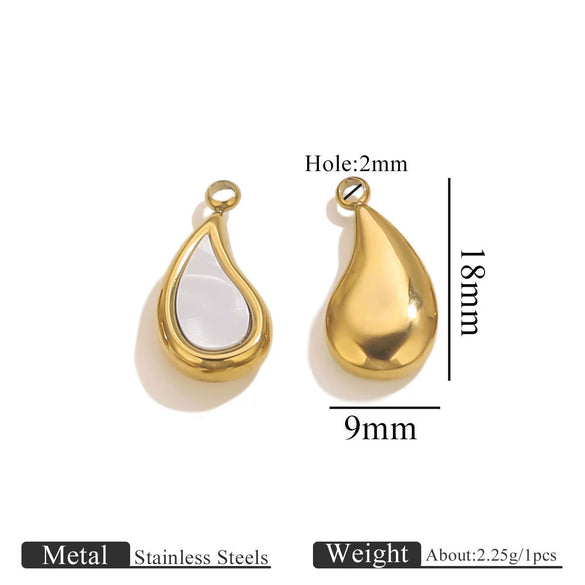 Stainless Steel Fivepointed Star Fanshaped Water Drop Pendant Electroplated Ladies Necklace Accessory