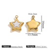 Stainless Steel Fivepointed Star Fanshaped Water Drop Pendant Electroplated Ladies Necklace Accessory