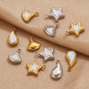 Stainless Steel Fivepointed Star Fanshaped Water Drop Pendant Electroplated Ladies Necklace Accessory