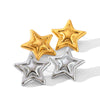 Stainless Steel Fivepointed Star Geometric Earrings Electroplated Design For Women