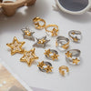 Stainless Steel Fivepointed Star Geometric Women's Earrings Electroplated