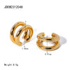 Stainless Steel Fivepointed Star Geometric Women's Earrings Electroplated