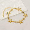 Stainless Steel Fivepointed Star Inlaid Zircon Electroplated Women's Bracelet
