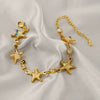 Stainless Steel Fivepointed Star Inlaid Zircon Electroplated Women's Bracelet