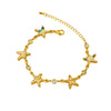 Stainless Steel Fivepointed Star Inlaid Zircon Electroplated Women's Bracelet