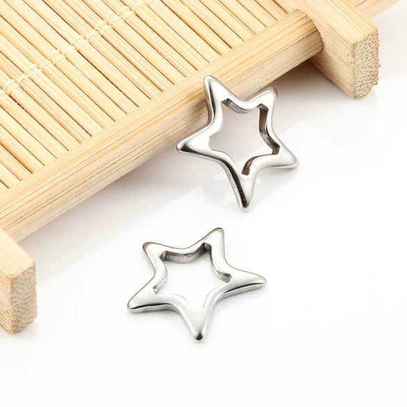 Stainless Steel Fivepointed Star Jewelry Accessories Pendant For Diy Necklace Bracelet Earrings Electroplated Simple Fashion