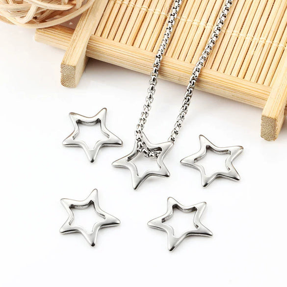 Stainless Steel Fivepointed Star Jewelry Accessories Pendant For Diy Necklace Bracelet Earrings Electroplated Simple Fashion