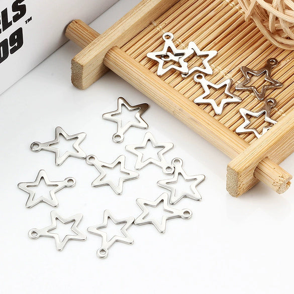 Stainless Steel Fivepointed Star Pendant Jewelry Accessories Electrolysis