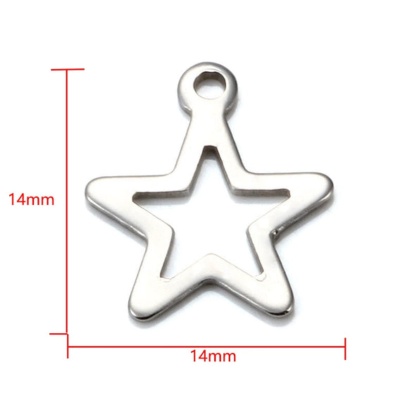 Stainless Steel Fivepointed Star Pendant Jewelry Accessories Electrolysis