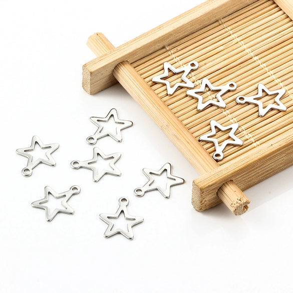 Stainless Steel Fivepointed Star Pendant Jewelry Accessories Electrolysis