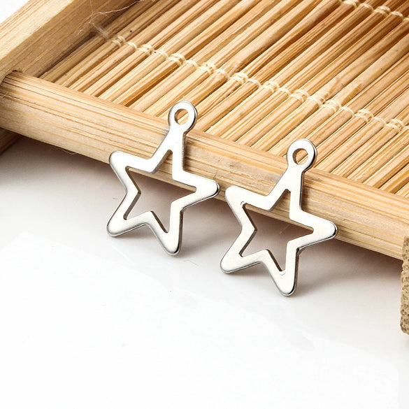 Stainless Steel Fivepointed Star Pendant Jewelry Accessories Electrolysis