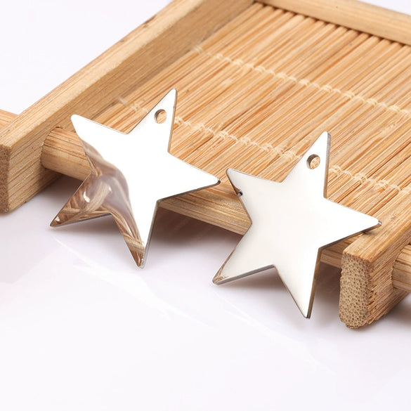 Stainless Steel Fivepointed Star Polished Pendant Jewelry