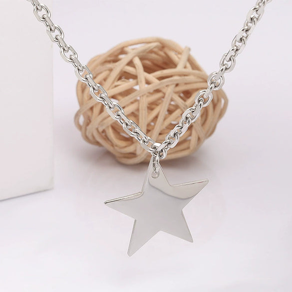 Stainless Steel Fivepointed Star Polished Pendant Jewelry