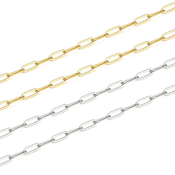 Stainless Steel Flat Cross Chain Vacuum Gold Plated Jewelry Chain For Diy