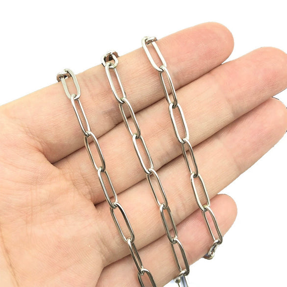 Stainless Steel Flat Cross Chain Vacuum Gold Plated Jewelry Chain For Diy