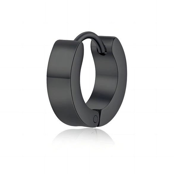 Stainless Steel Exaggerated Geometric Style Electroplated Flat Ear Buckle Round Ring Unisex Earrings