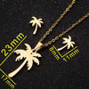 Stainless Steel Floral Leaf Necklace And Earrings Jewelry Set With Ochain Design And Electroplated Finish Wholesale