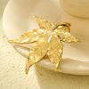 Stainless Steel Flower And Leaf Ring Electroplated Light Luxury Style For Women