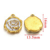 Stainless Steel Flower Badge Pendant Earrings Necklace With Dripping Oil Design Handmade