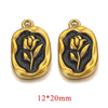 Stainless Steel Flower Badge Pendant Earrings Necklace With Dripping Oil Design Handmade