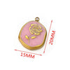Stainless Steel Flower Badge Pendant Earrings Necklace With Dripping Oil Design Handmade