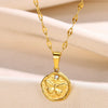 Stainless Steel Flower Butterfly Bee Pendant Necklace Electroplating Vacation Style