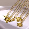 Stainless Steel Flower Butterfly Bee Pendant Necklace Electroplating Vacation Style