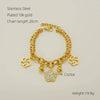 Stainless Steel Flower Diamond Women's Bracelet With Electroplating
