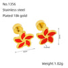 Stainless Steel Flower Earrings For Women Fashion Electroplated Jewelry