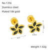 Stainless Steel Flower Earrings For Women Fashion Electroplated Jewelry