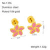 Stainless Steel Flower Earrings For Women Fashion Electroplated Jewelry