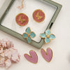 Stainless Steel Flower Electroplated Earrings Jewelry Retro Style