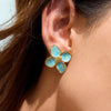 Stainless Steel Flower Electroplated Earrings Jewelry Retro Style