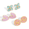 Stainless Steel Flower Electroplated Earrings Jewelry Retro Style