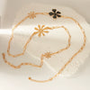 Stainless Steel Flower Fashion Necklace With Electroplating