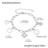 316L Stainless Steel Flower Geometric Pendant Oshaped Chain Bracelet Mirror Polished Electroplated